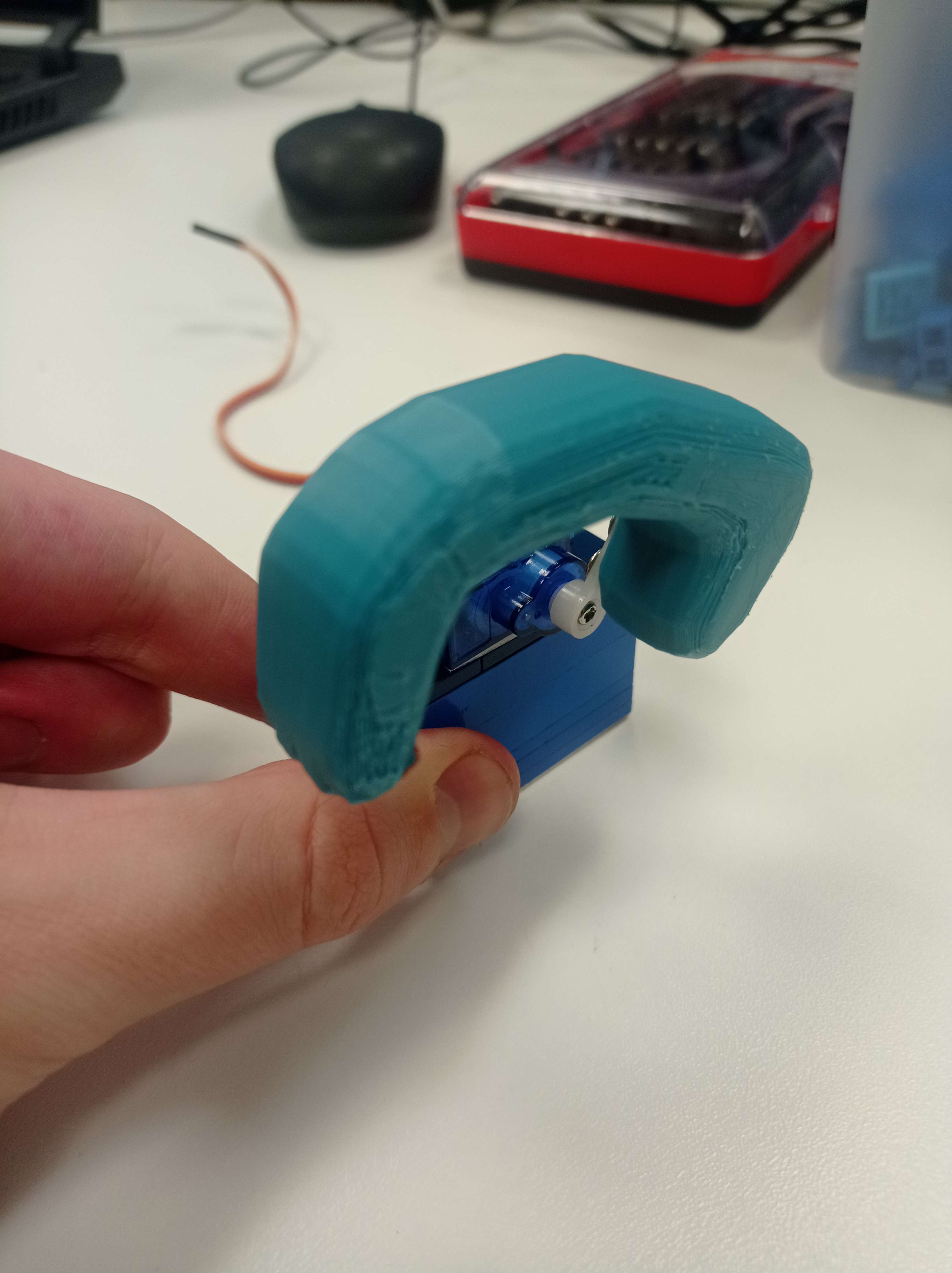 The attachment of the paw to the servomotor